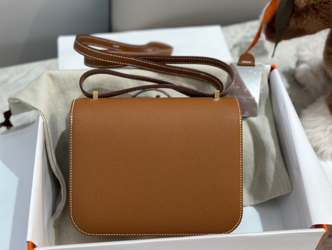 Hermes Constance 18 Mini Shoulder Bag In Brown Epsom Leather